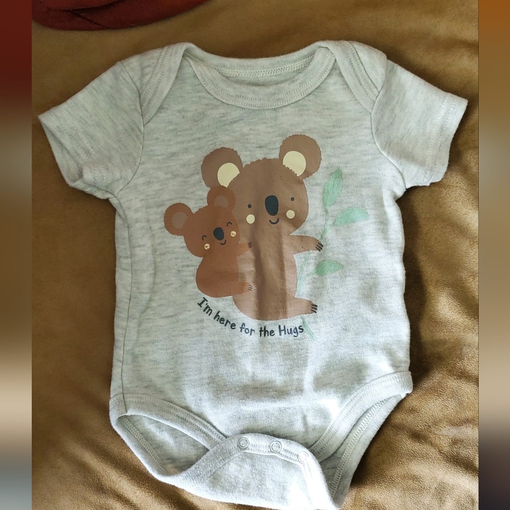 Koala Print Gray Baby Onesie